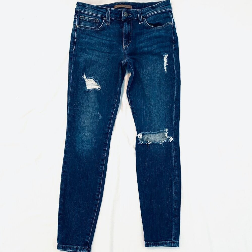 Joe's skinny ankle distressed jeans Women 28 mid-rise medium dark wash festival